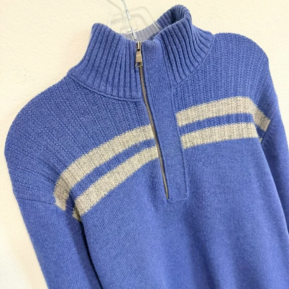 Banana Republic Wool Blend Long Sleeve 1/4 Zip Mock Neck Sweater Men's Size L.